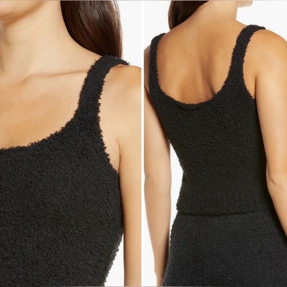 Skims Cozy Scoop Neck Knit Tank, Solid Black, Size L/XL 10-14, NEW - Picture 1 of 7